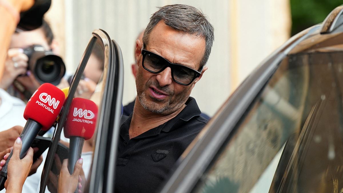 Diogo Jota's agent Jorge Mendes in tears as he accompanies footballer's family to funeral home and admits: 'I still can't believe it... it's very difficult'