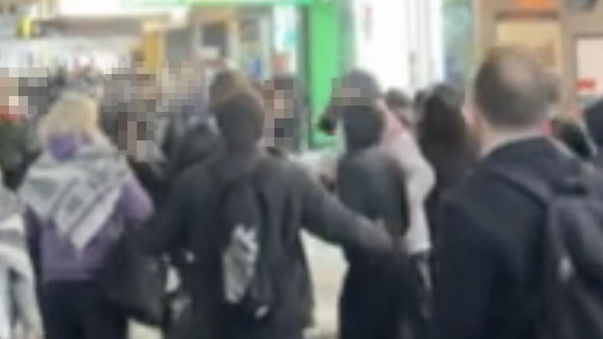 Shocking scenes as protesters storm a Israeli restaurant in Melbourne - as a Jewish synagogue is torched nearby