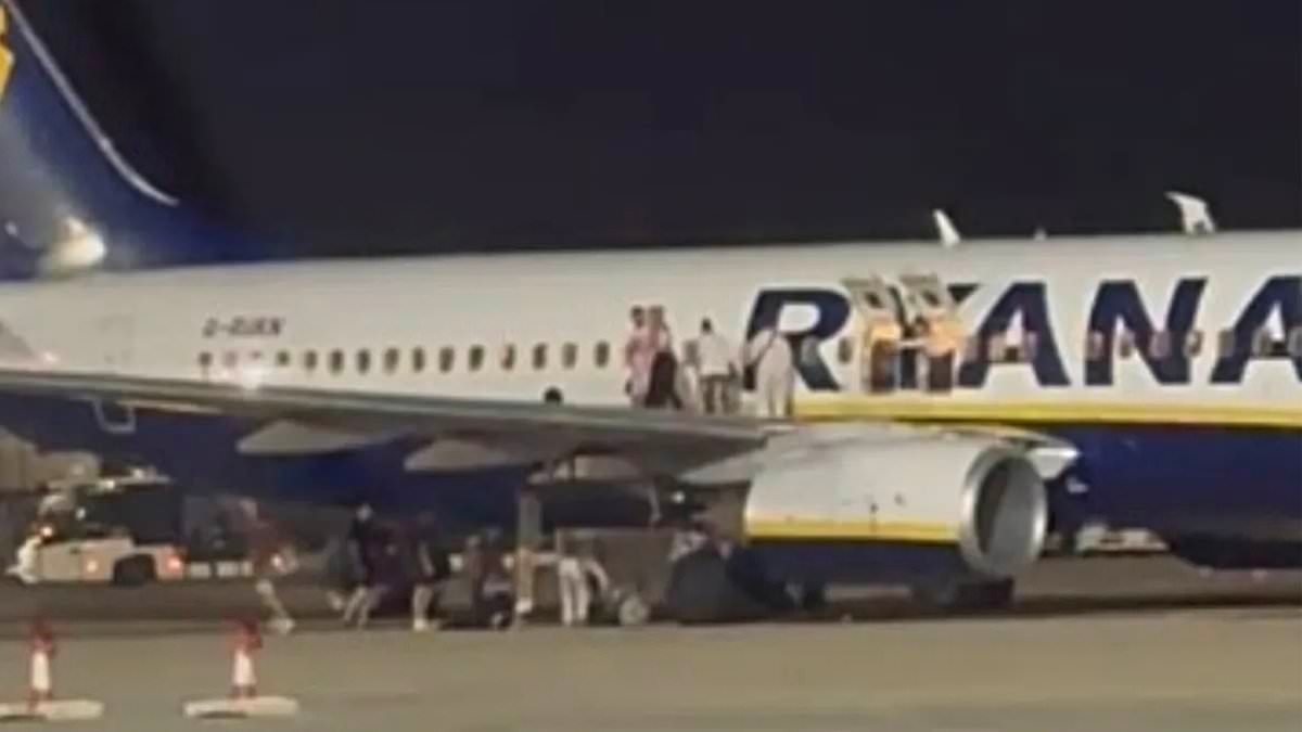 'A stewardess screamed to get off the plane - it was utter chaos': British passengers break bones as they flee Ryanair plane via the WING in terrifying incident after 'false alarm'