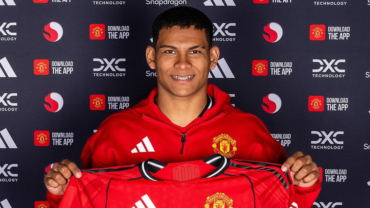 Diego Leon, 18, is the youngest of nine children who grew up playing football with 'a piece of cloth' in rural Paraguay... now the £7m wonderkid is seen as a vital cog in Manchester United's future