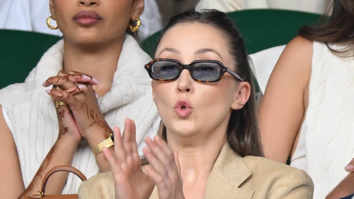 Adolescence star Erin Doherty puts on a VERY animated display as she watches the action at Wimbledon's centre court following split from partner Sophie Melville