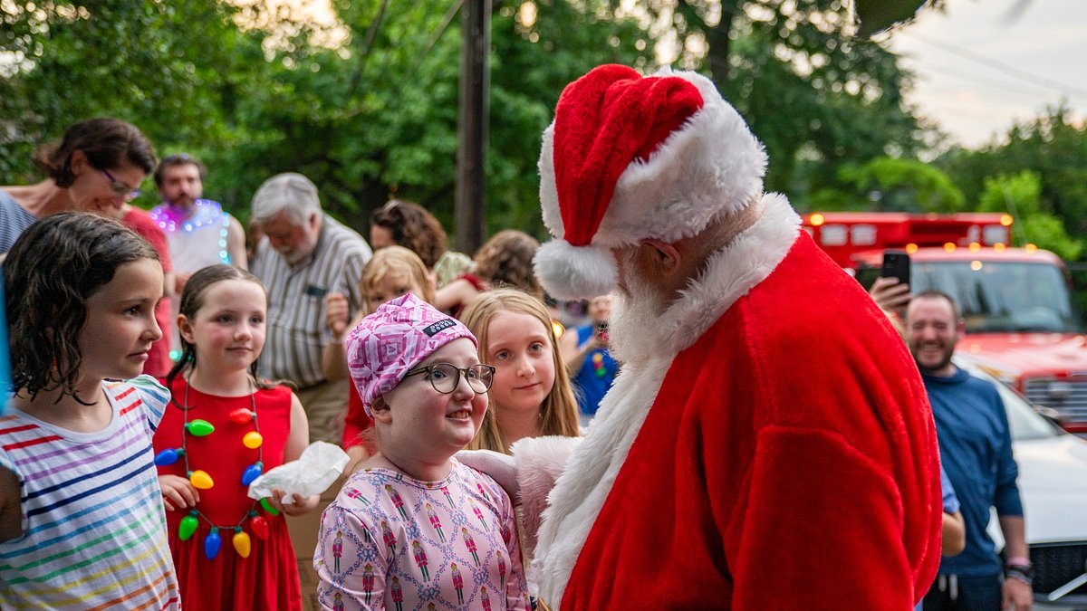 Small town neighborhood rallies together to create 'last' Christmas in summer for girl, 9, with terminal cancer