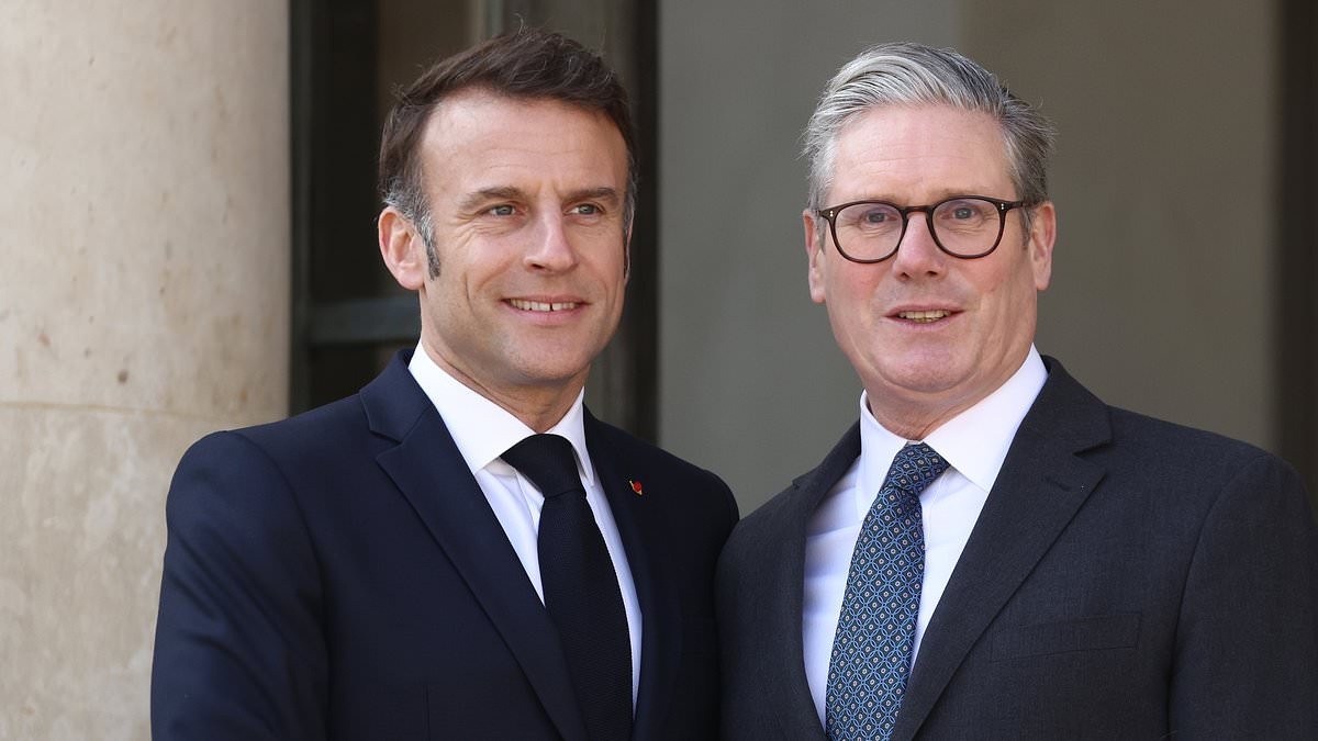 Hand back our £771MILLION Mr Macron.. s'il vous plait: French President to face questions over his country's failure to dent small boat crisis as he arrives in Britain