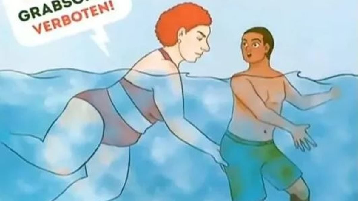 Woke sexual harassment poster that shows a white woman groping a disabled black person sparks outcry