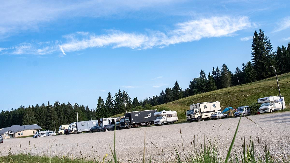Europe's cross-border caravan commuters: How an army of French workers camp on Swiss border and cross daily into prosperous Alpine neighbour to earn higher salaries