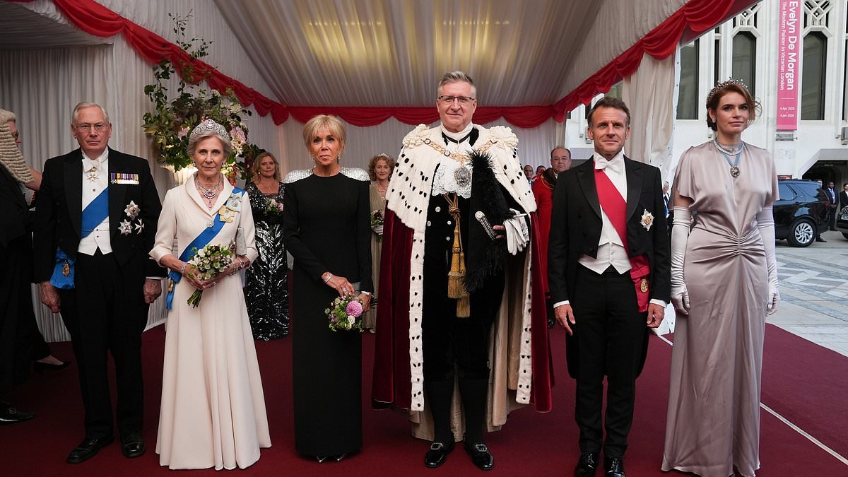 French president Emmanuel Macron and his wife Brigitte attend yet another opulent banquet during three-day state visit