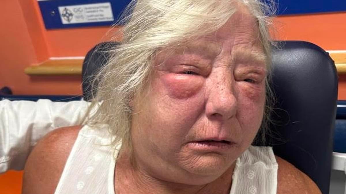 Pregnant mother, 39, who launched a brutal attack on a 'random' pensioner at a FUNERAL walks free from court