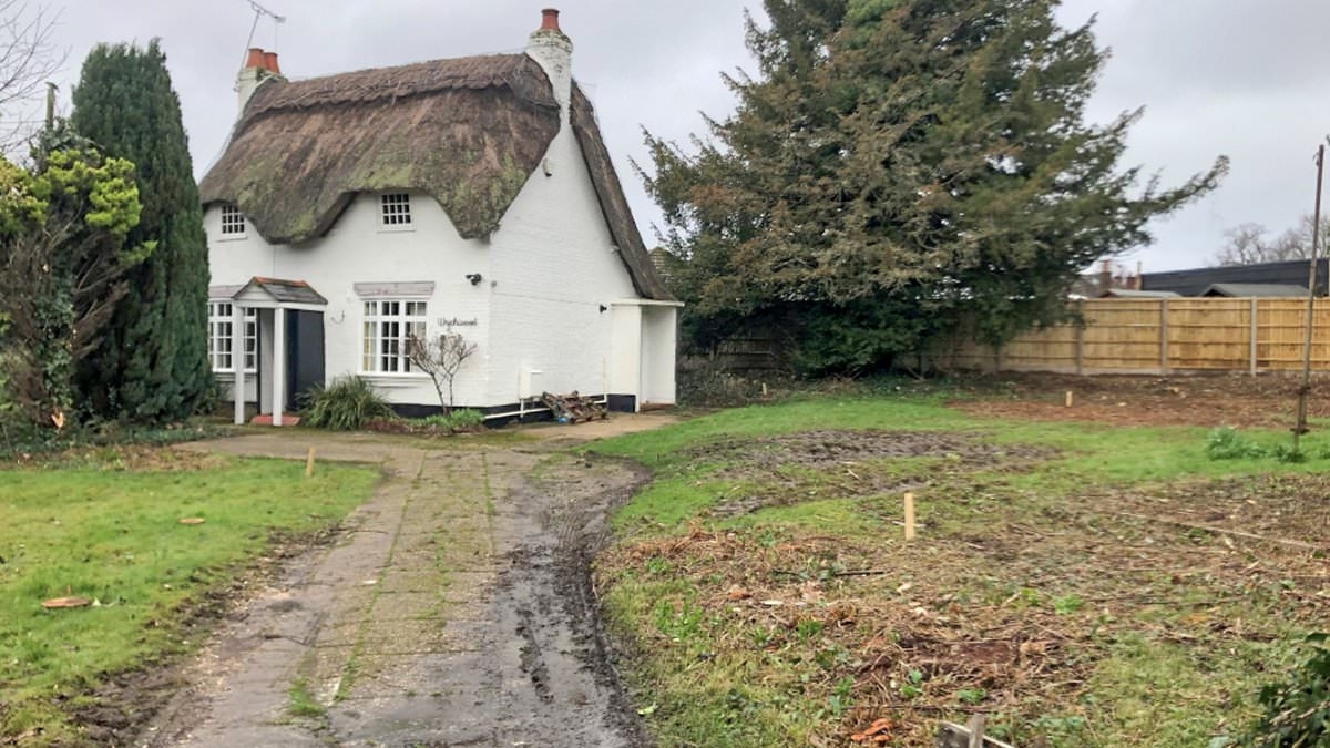 Villagers' horror as beautiful 17th century thatched cottage is torn down in one hour without planning permission
