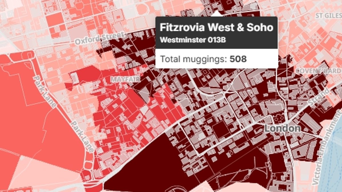 EXCLUSIVE London's mugging hotspots revealed: Interactive map shows where you're most likely to be targeted by thieves in the Sadiq Khan's lawless city