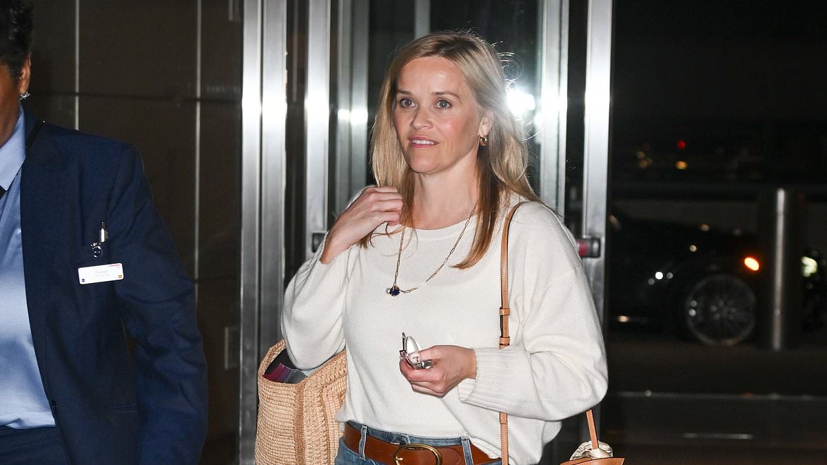 Makeup-free Reese Witherspoon, 49, looks much younger than her years while dressed down in NYC