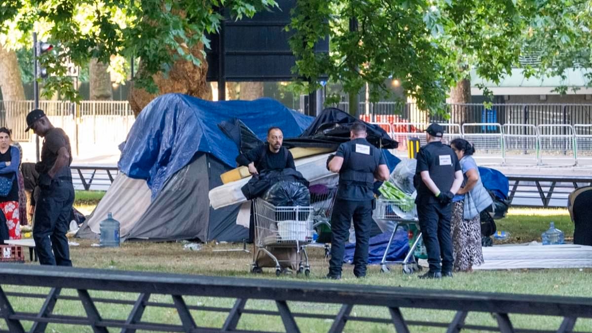 Welcome to London... Bailiffs tearing down a migrant 'shanty town', a fatal stabbing in Knightsbridge, and the rich fleeing. Another week in our tried, tarnished and dangerous capital