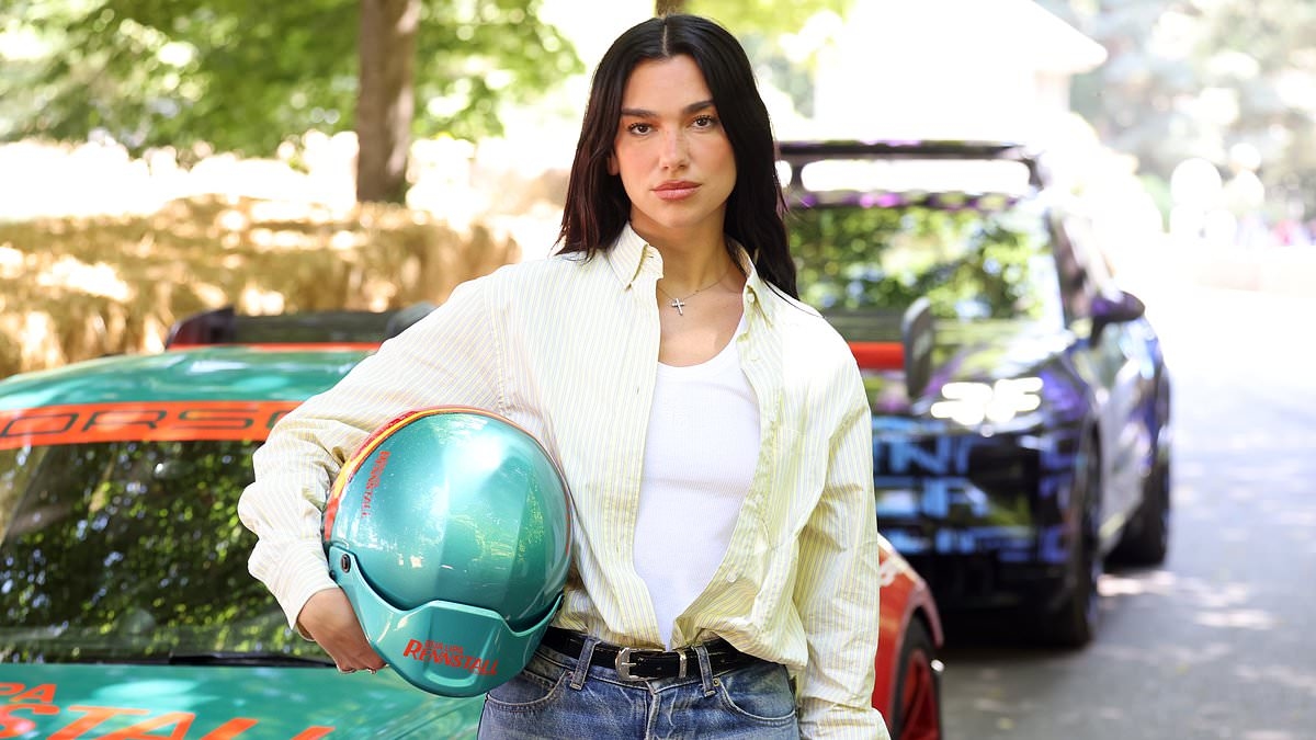 Swap Gear! Dua Lipa shows off her lightning pace at Goodwood Festival of Speed with outfit change quicker than an F1 pitstop