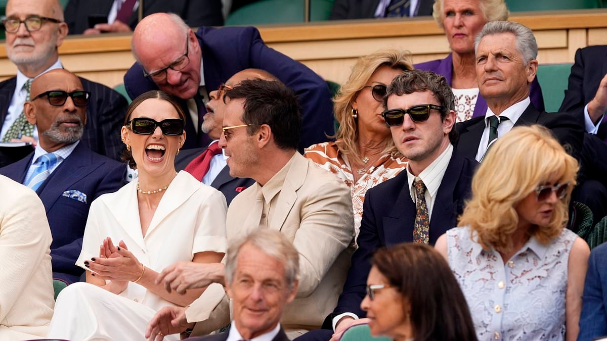 Paul Mescal and Andrew Scott bring the fun to Wimbledon's Royal Box on final day as best pals leave actress Keira Knightley in hysterics