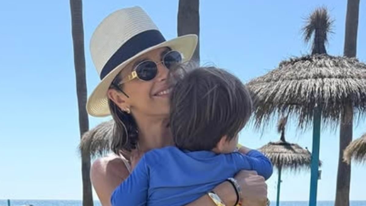 Bikini-clad Vogue Williams shares sweet holiday pictures from family getaway with husband Spencer Matthews and their three children