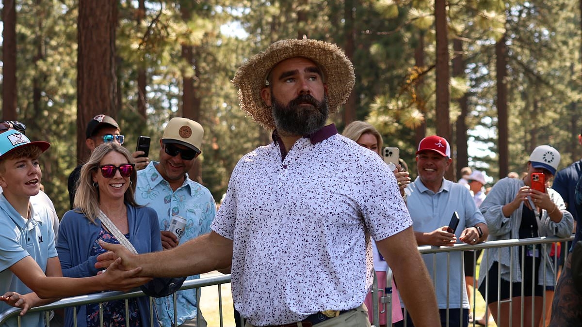 EXCLUSIVE Incredible images show how close Travis and Jason Kelce came to run-in with bear at celebrity golf tournament