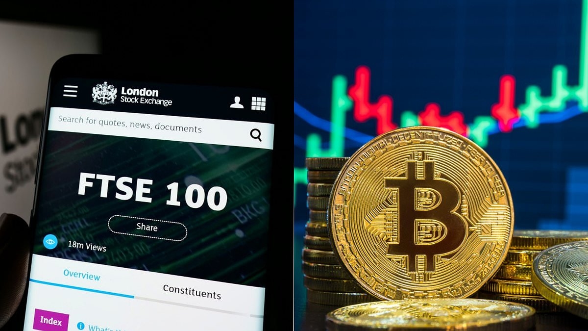 FTSE 100 defies gloom and nears record 9,000 points while bitcoin reaches all-time high