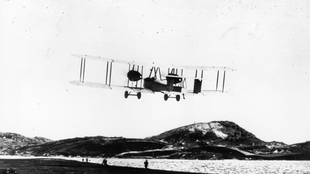How the forgotten British pilots who became the first to fly across the Atlantic survived 1,900-mile journey and haphazard landing... in a plane with a broken radio and burst exhaust