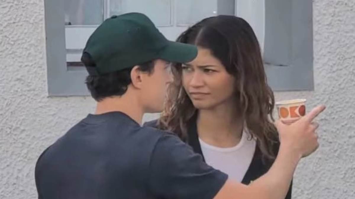 Tom Holland and fiancée Zendaya enjoy romantic stroll together in Scotland before climbing onboard speedboat to film new scenes for upcoming epic The Odyssey