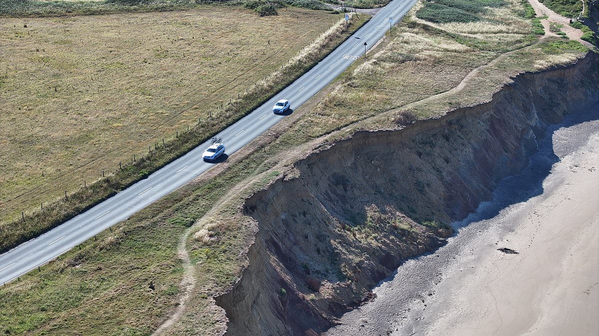 EXCLUSIVE Fears one of Britain's most scenic roads just four metres from a cliff edge could crumble into the sea as drivers call it 'an accident waiting to happen'