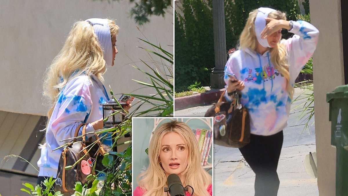 Former Playboy model Holly Madison steps out with a bandage wrapped around her head in LA