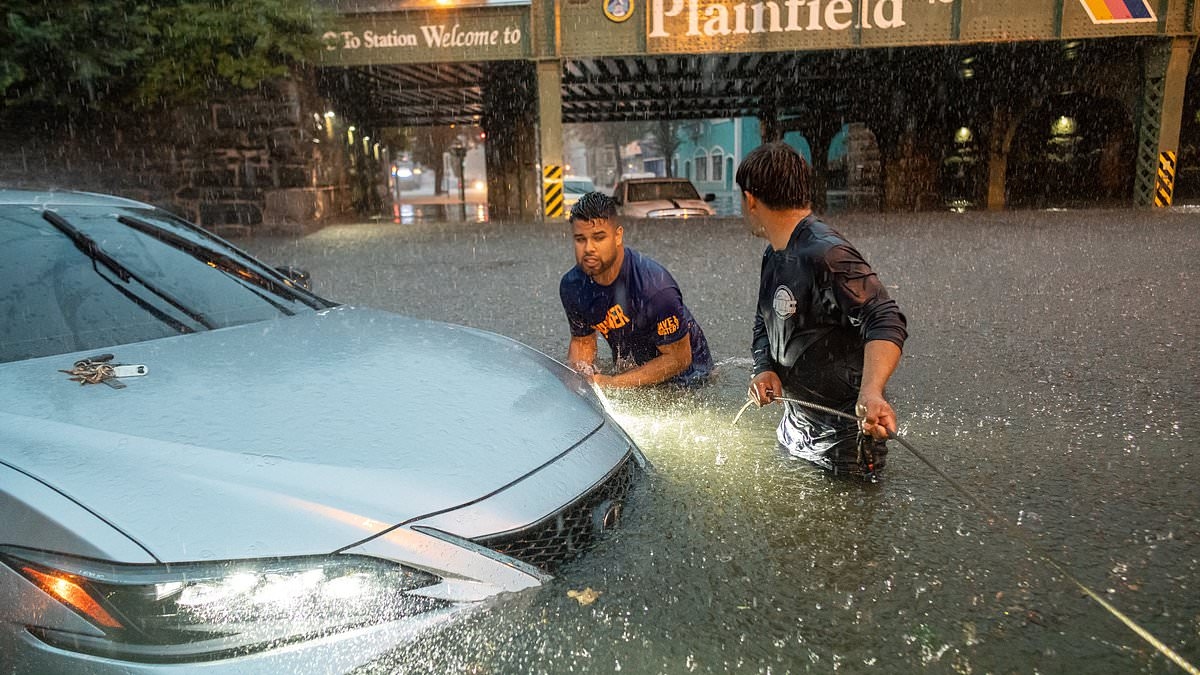 Two die trying to escape biblical New Jersey floods that turned roads into rivers in a matter of seconds