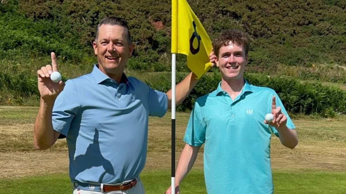 Dad who took his son on golfing trip of a lifetime hits a hole-in-one - and what happened next has left the sport in disbelief