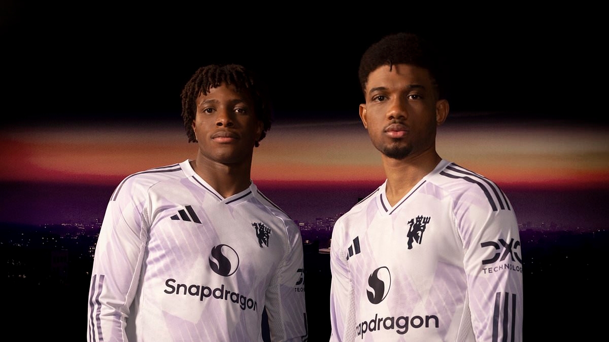 Man United unveil striking new lilac away kit - and reveal inspiration from iconic 1990s 'snowflake' strip
