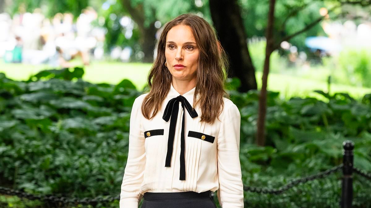 Natalie Portman flashes her legs in chic miniskirt while filming Lena Dunham's Good Sex in NYC
