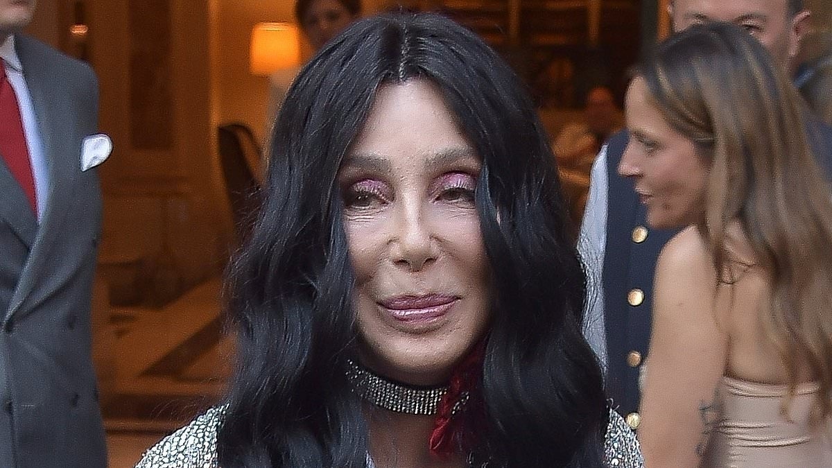 Cher, 79, shows off her ageless visage as she steps out of Rome hotel ahead of the Dolce & Gabbana show