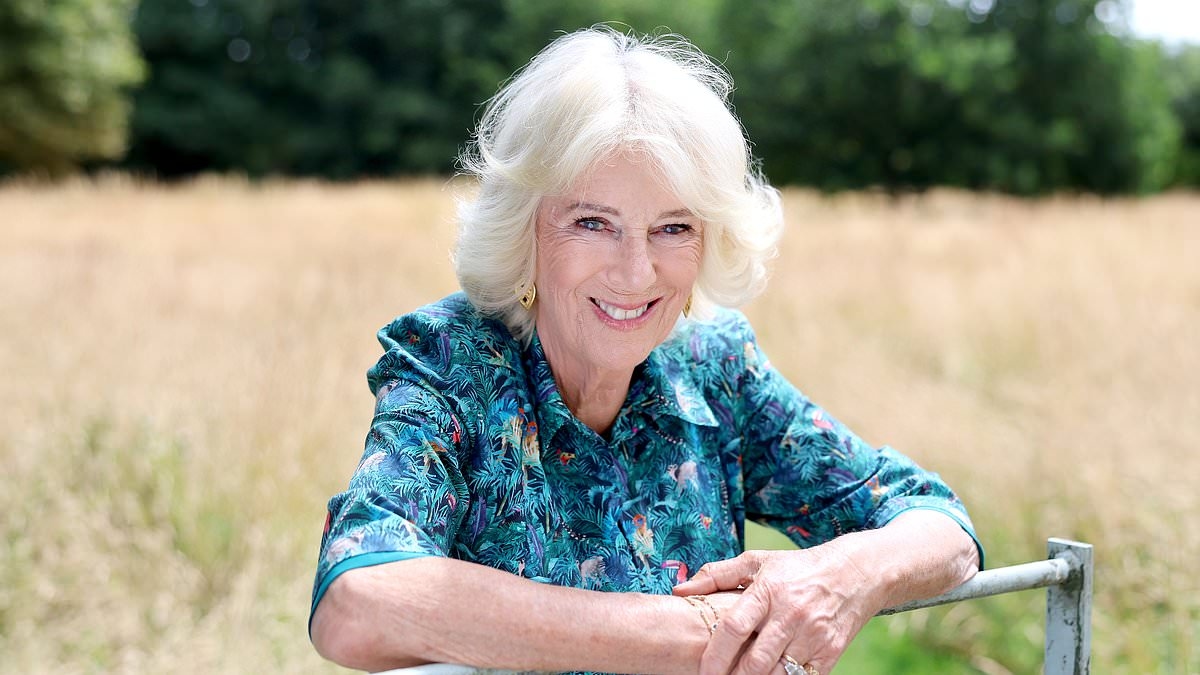 Queen Camilla beams in the sunshine in stunning portrait released by Buckingham Palace to mark her 78th birthday