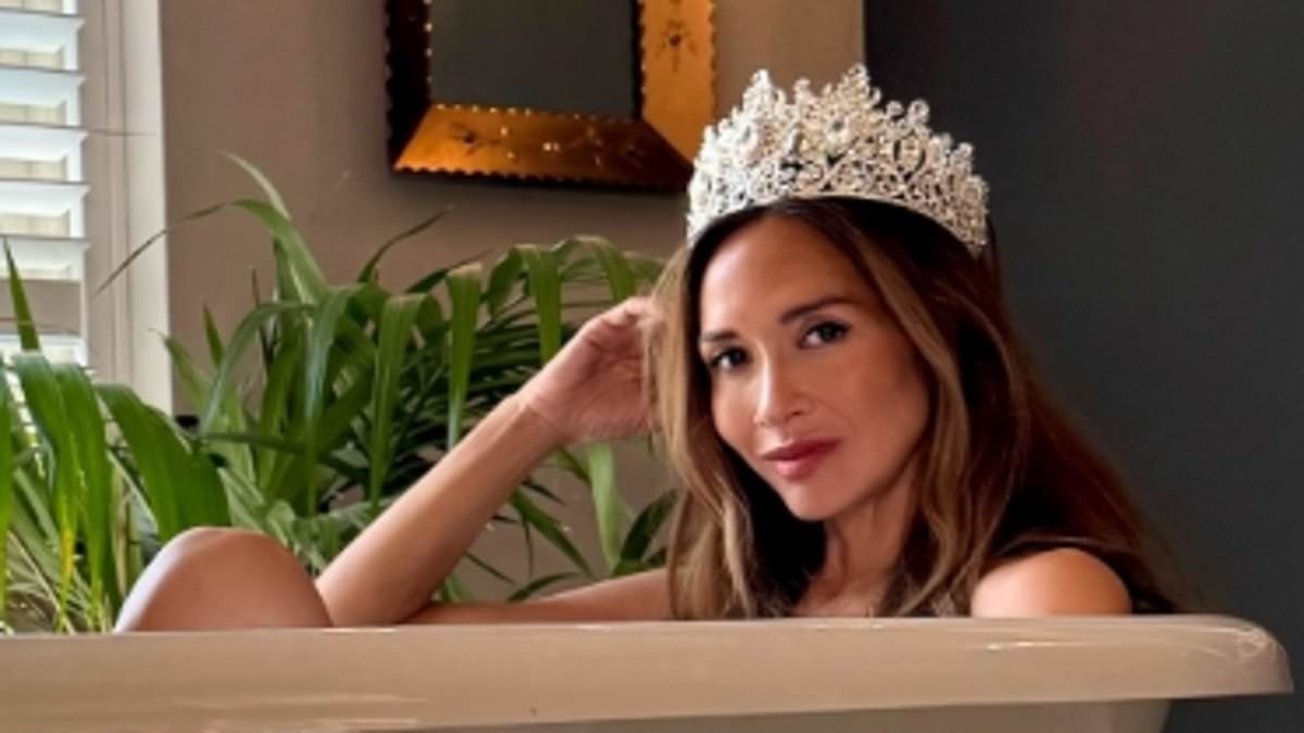 Myleene Klass sets pulses racing as she strips off to recreate Princess Margaret's famous steamy bathtub snap to commemorate her MBE honour
