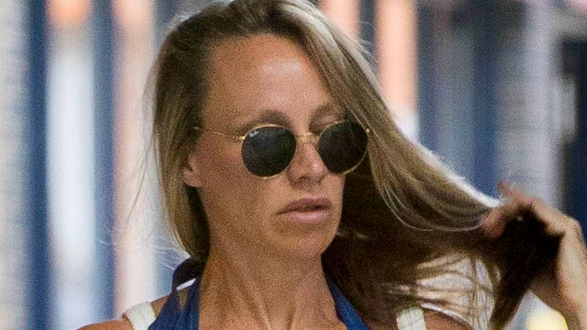 Chloe Madeley showcases her incredibly ripped legs in tiny denim shorts during London day out