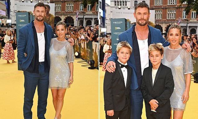 Chris Hemsworth and Elsa Pataky seen together for the first time in WEEKS after being separated - as they attend Limitless premiere in London with their twin sons and his family