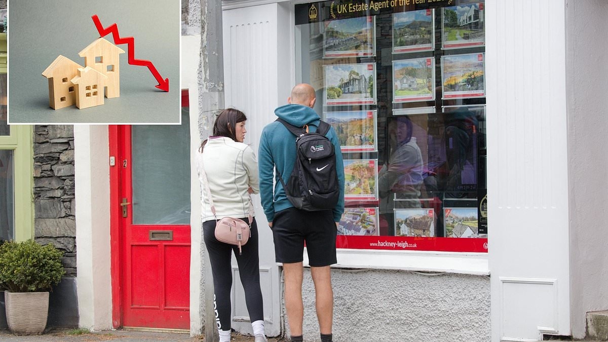 Property asking prices fall AGAIN as Rightmove records worst seasonal dip in more than 20 years