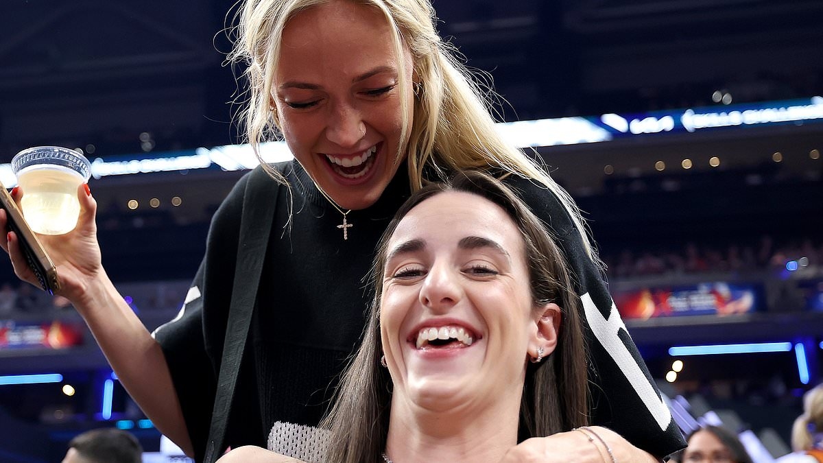 WNBA star Caitlin Clark hands teammate a mystery drink during three-point contest, after night out