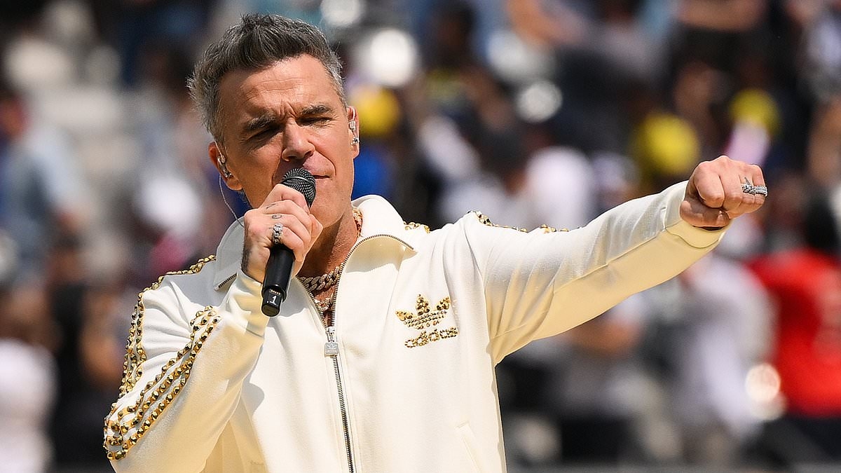 Robbie Williams heartbreakingly reveals his beloved parents and in-laws' health is 'very precarious' amid dementia and cancer battles as he and wife Ayda Field juggle caring for them with singer's stadium tour