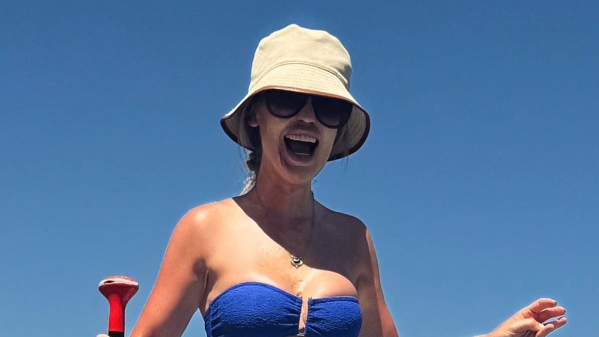 Katie Piper, 41, looks incredible in strapless blue bikini as she shares sizzling swimwear snaps from sun-soaked getaway