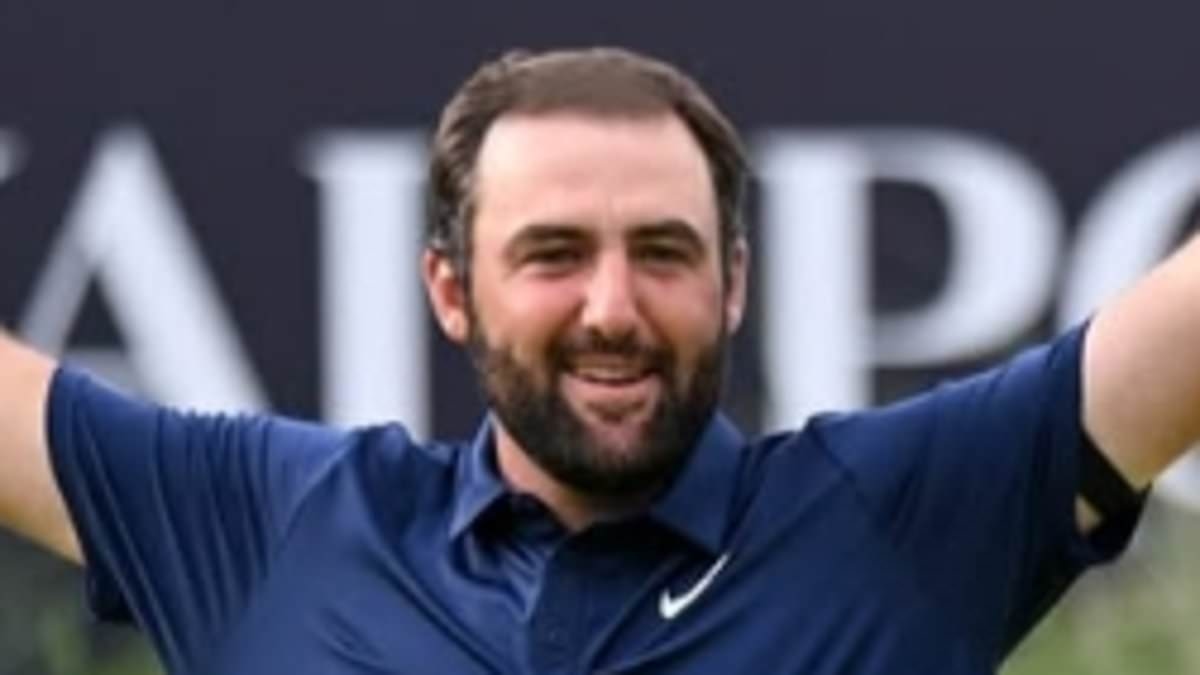 Fans left stunned as Scottie Scheffler's hairline is 'PHOTOSHOPPED' by major sponsor after American golfer's triumph at The Open