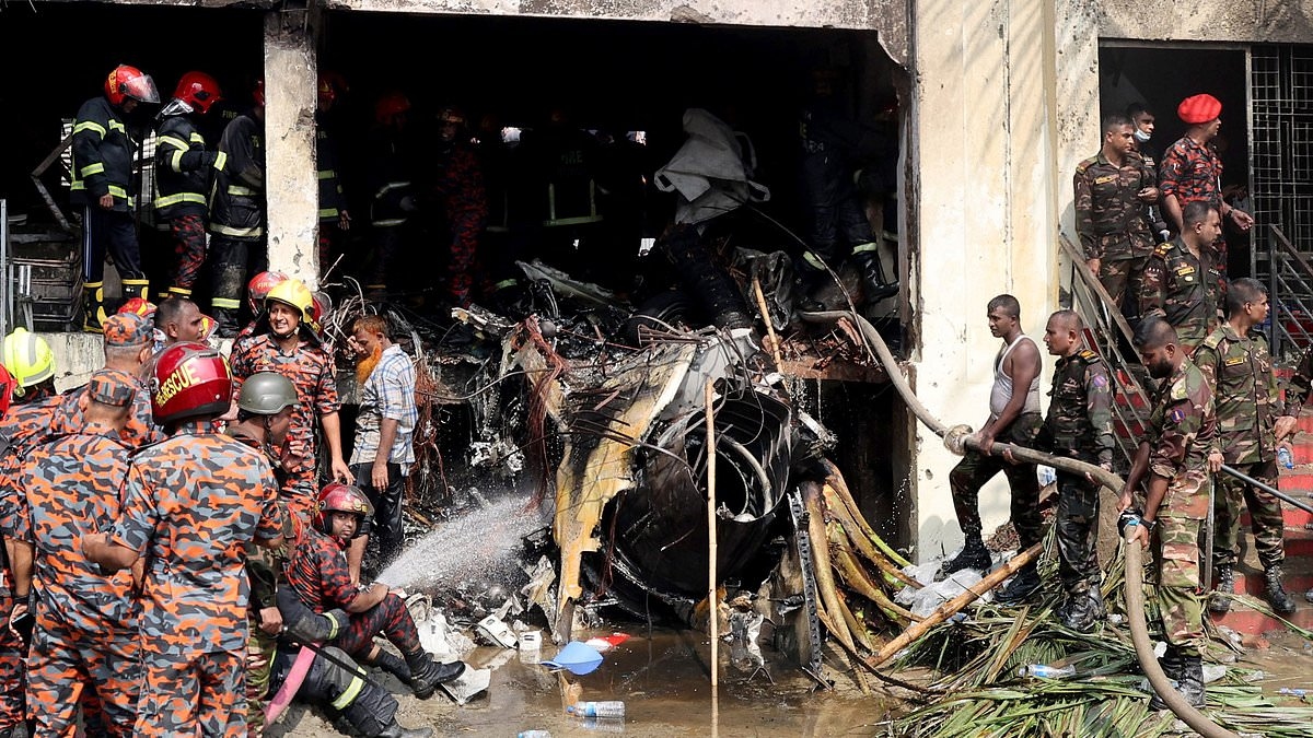 At least 20 dead and more than 170 rescued after Air Force training plane smashed into school in Bangladesh