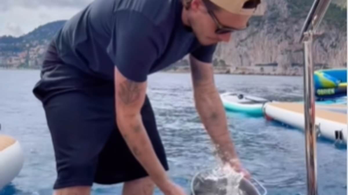 Brooklyn Beckham leaves fans disgusted as he cooks up a pasta dish using SEA water on luxury yacht