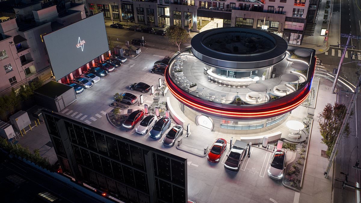 Tesla opens its first DINER in Hollywood - complete with robot servers, a drive-in cinema, and CyberTruck happy meals