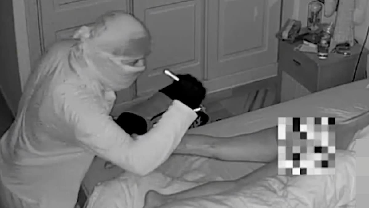 Chilling moment intruder inspects naked woman with his torch as she slept next to her partner in Marbella home as brave victim who released video describes 'recurring nightmares'