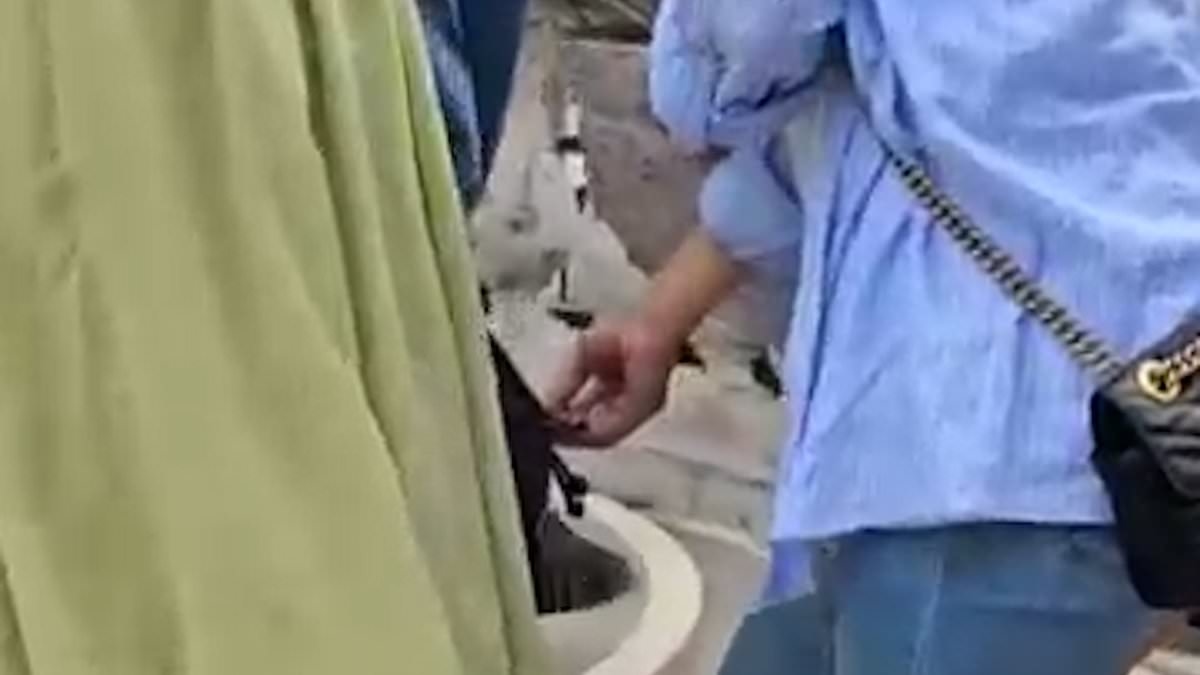 Moment vigilante Italian councillor catches female pickpocket in the act in Venice before alerting crowds of tourists