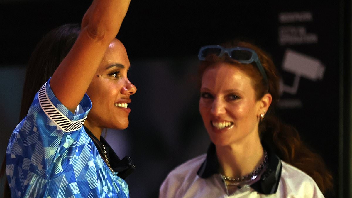 Jess Glynne and girlfriend Alex Scott look ecstatic as they celebrate Lionesses' win - before singer takes to the stage at BOXPark Wembley