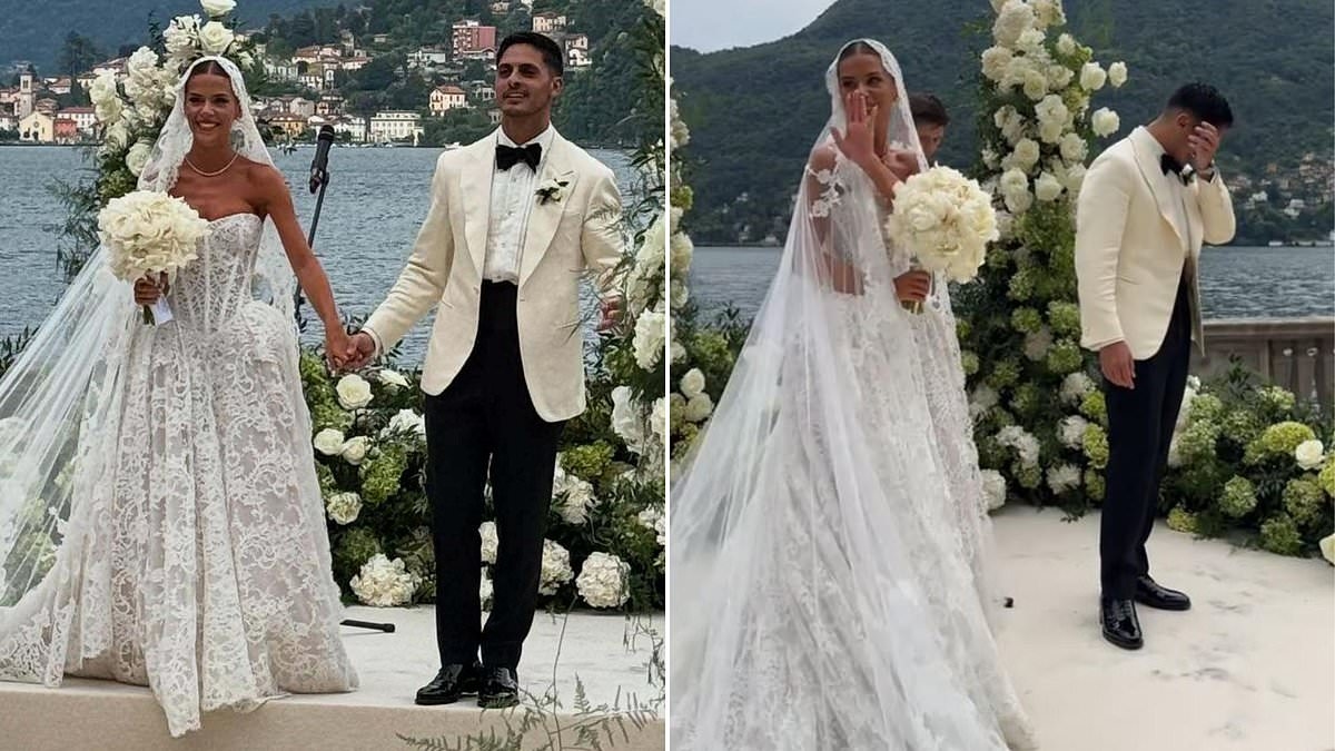 Aussie groom blurts out 'rude' seven-word remark about his bride at their extravagant Lake Como wedding