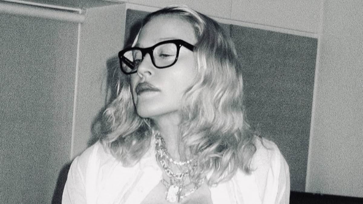 Madonna sends fans wild by teasing her new music as she shares snaps from the studio while recording in London