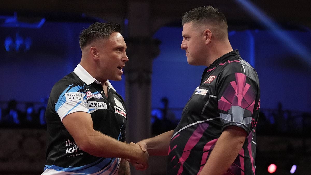 Darts star Daryl Gurney 'had to be held back by security' backstage after heated clash with Gerwyn Price at the oche at World Matchplay