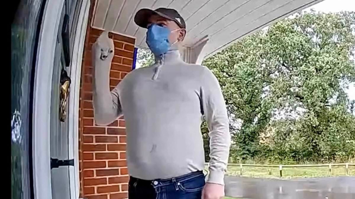 Ring doorbell footage shows moment facemask-wearing burglars scout out homes before ransacking them for cash and jewellery - as pair are jailed for theft spree
