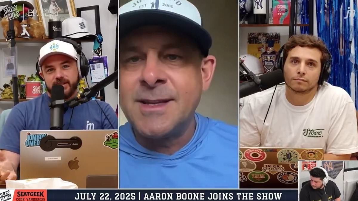 Moment furious Yankees manager Aaron Boone flips out on podcast host in fiery exchange