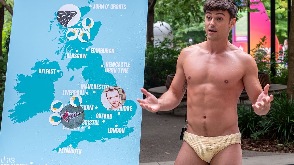 This Morning sparks explosive sexism row as Tom Daley strips down to tiny knitted trunks to present the weather - with livid viewers raging 'they'd never ask a woman to do this!'